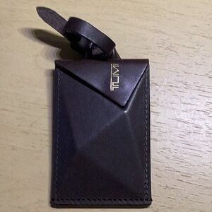 Tumi Browm Leather Travel Tag